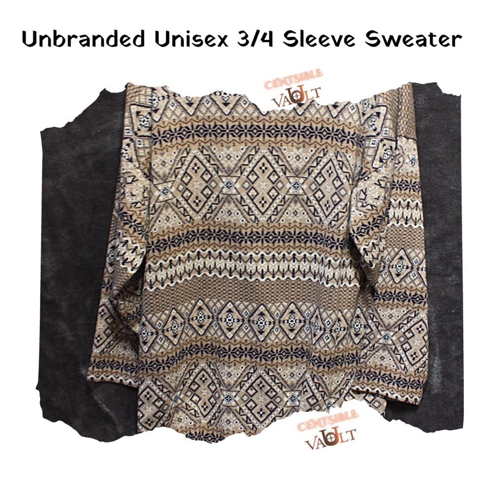 Vintage Unisex 3/4 Sleeve Lightweight Sweater - Picture 2 of 4